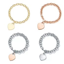 Love Chain hartvormige armband vrouwelijke verdikte zilveren bodem plating mode Valentijnsdag cadeau trend sieraden meerkleurig optioneel
