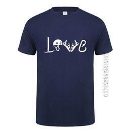 Liefde Klimapparatuur T-shirt Mannen O Hals Katoen Klimmen Berg T-shirts Man Camisetas Gift 210629