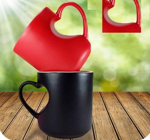 Love Cup Beker voor Minnaars 350ml met rode en witte kleur Keramiek Koffiekop C01