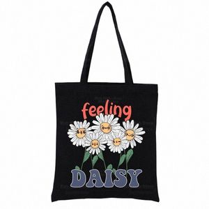 Love Daisy Feels Daisy Canvas Sac à bandoulière Fi Tote Shoppers Bags Eco Large Handbags Grocery Shop Pack C3GS #