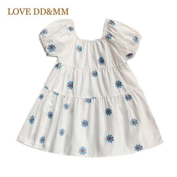 LOVE DDMM Filles Vêtements Robes Mode Summer Girl Fashion Simple Confortable Robe de fleur brodée pour costumes de bébé 210715
