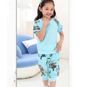 LOVE DDMM Filles Vêtements Ensembles Summer Explosion Vêtements pour enfants Filles Fleurs T-shirt court à fleurs + Pantalons de loisirs Costumes pour enfants 210715