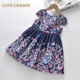 Love DDMM meisjes jurken 2021 zomer nieuwe zoete baby partij kostuums zoete bloem print jurk voor meisje 3-8 jaar Q0716