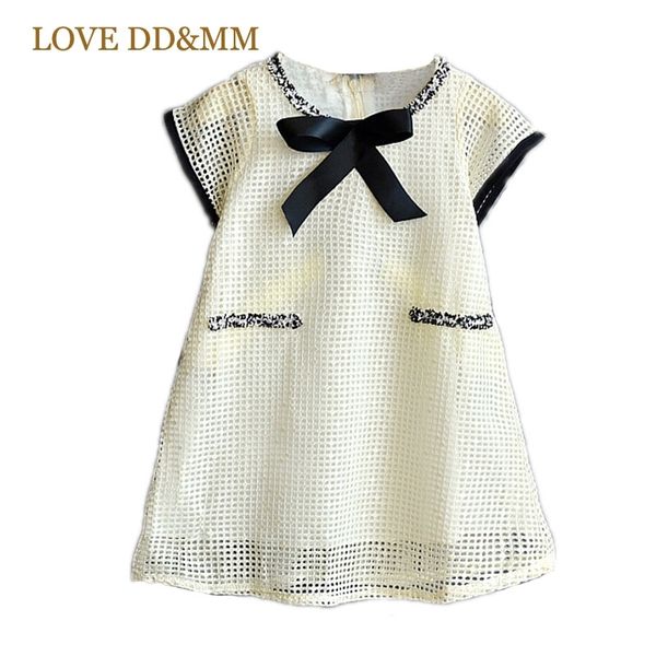 Love DDMM Vestidos para niñas Ropa para niños Niñas Sweet Mash Hollow Vestido sin mangas Ropa para niños para niña 210715