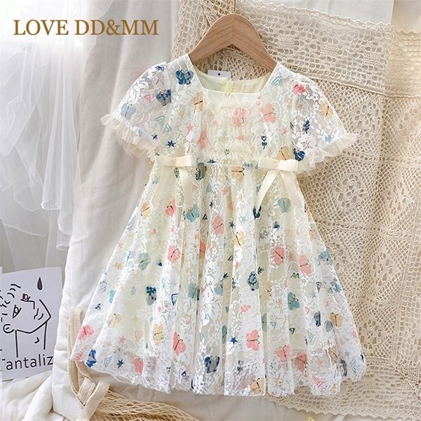 LOVE DDMM – robes de princesse pour filles, vêtements d'été pour enfants, mignon, nœud en dentelle papillon, confortable, Costume pour bébé, 220309
