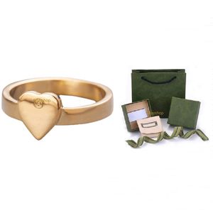 Love Designer Ring Women Heart Band Rings For Womens Heren Sieraden Luxe mode Unisex gouden zilveren kleur