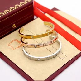 Liefde Diamanten Armband Designer Vrouwen Manchet Trendy Bangle Mannen Titanium Staal 18K Vergulde Nagel Armbanden Sieraden Geschenken