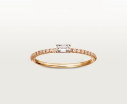 Love Diamond Ring Designer Jewlery Women Betrokkenheid Wedding Rings Luxe Moissanite Ring Rose Gold Silver Titanium3430376