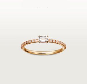 Love Diamond Ring Designer Jewlery Women Betrokkenheid Wedding Rings Luxe Moissanite Ring Rose Gold Silver Titanium2066676