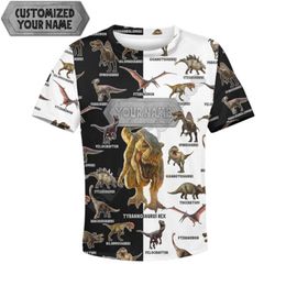 Amour Dinosaure Personnalisé Vous Nom Shirs 3d imprimé Hoodies shirs zipper Pull Enfants Sui Animal Sweashir Tracksui 220704