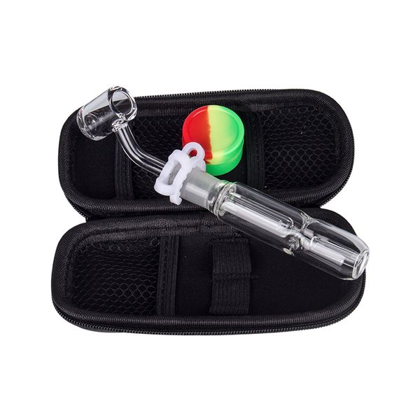 Love_e_cig CSYC NC007 Narguilé Pipes à fumer Sac Set Plate-forme pétrolière Pipe à eau en verre 10mm 14mm 19mm Quartz Céramique Nail Bubbler Dab Rig Bong Cire Outil Silicon Jar Case