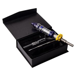 Love_e_cig CSYC NC046 Narguilé Pipe Cire Plat 14mm Titane Quartz Céramique Nail Coffret Cadeau Huile Dab Rig Paille Verre Dabber Bong Pipes À Main