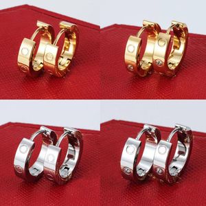 Liefde oorbellen ontwerper stud oorbel roestvrij stalen sieraden voor vrouwen rosé goud verzilverd schroef oorring mode-sieraden dame feestcadeau 9 mm 12 mm