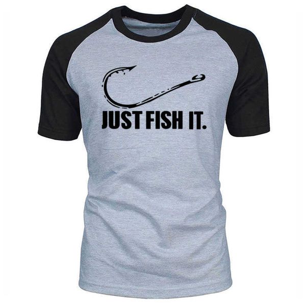 Love Pêche Tshirt Fashion Hommes Fish It Funny Angler Hook Baittankle Preshruk Cotton Raglan Sleeve T-shirt 210629