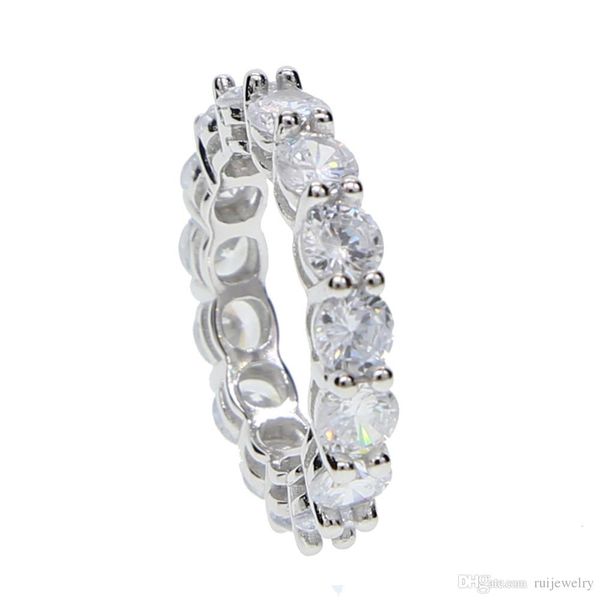 Love Forever 100% 925 argent fin Couleur Cœur Cristal Bijoux Bijoux Aneis Autrichien CZ mariage délicat Anneaux mignons