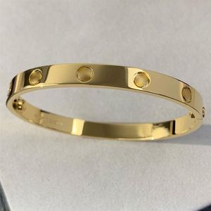 Bracelet en or Love Au 750 18 K ne se décolore jamais taille 16-21 avec boîte avec tournevis réplique officielle bijoux de marque de luxe de qualité supérieure pre254Z