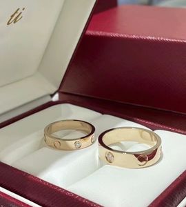 Carter Band Rings 18K 4-6MM liefdesring V goud materiaal zal nooit vervagen smalle ring zonder diamanten luxe merk Met doos Logo paar