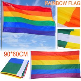 L'amour n'a pas de genre 90 * 60cm Gay Pride Love Rainbow Flag pour homosexuel Philadelphie Philly LGBT