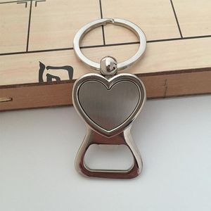 Love Heart Bottle Opener Key Ring Aangepaste bruid bruidegom Gepersonaliseerde trouwfeest Geschenken Gunsten voor gasten RRB16236