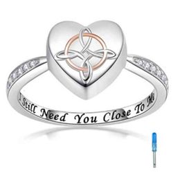 Love Heart Cremation Cenation Anneaux commémoratifs Urn Ring Ashes KeepSake Jewelry Taille 6-12 J'ai encore besoin de vous près de ME345V