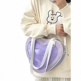 Love Heart Design Itabag Women 2024 Nuevos bolsos cruzados transparentes Monederos y bolsos para niñas Ita Bag para niñas JK Uniform Bag o8N3 #