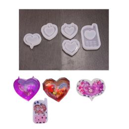 Love Heart Dog Paw Butterfly Cherry Bossom Cat Sands Sands Shaker Keychain Epoxy Resin Moule Silicone Moule DIY Tools