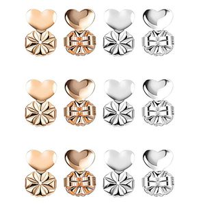 Love Heart Earring Backs Support Liften passen bij sieraden Bevindingen Gold Color Silver Color Componenten Accessoires