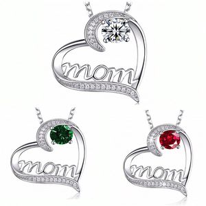 Liefde Hart MOM Brief Kettingen voor Vrouwen Luxe Strass Hanger met Link Chain Mode Choker Ketting Sieraden voor Moederdag cadeau