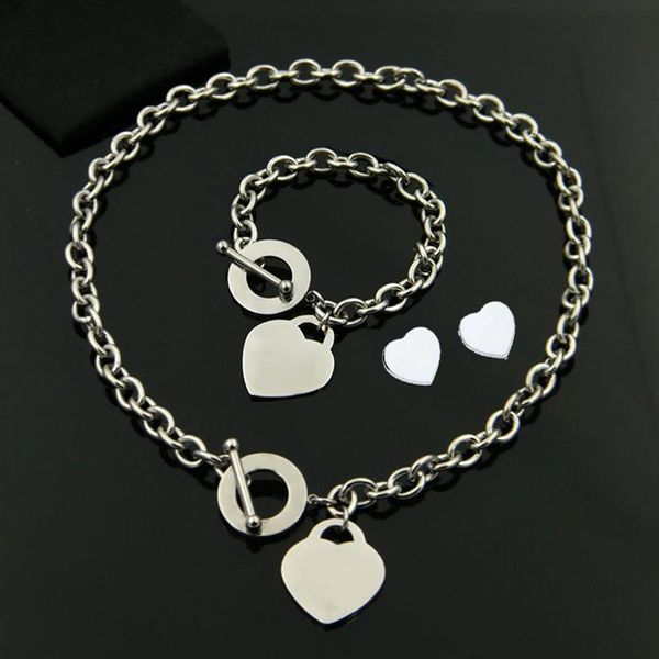 Amor corazón collar pulsera conjuntos de joyas diseñador OT joyería para mujeres para hombre pulseras collares cumpleaños regalo de Navidad boda 240u