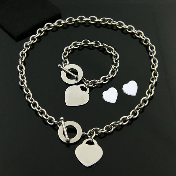 Amor corazón collar pulsera conjuntos de joyas diseñador OT joyería para mujeres para hombre pulseras collares cumpleaños regalo de Navidad boda 219r