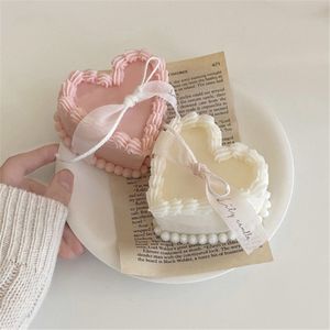 Amour coeur forme gâteau bougie moule Fondant cuisson moule aromathérapie faisant bricolage saint valentin cadeaux décor 220721