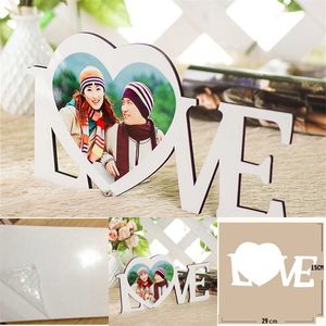 Love Heart Shape Picture Sublimation Blank Board peinture en bois HDF Table Ornements Stand Empof Proof Couleur continue 10 93xm L2