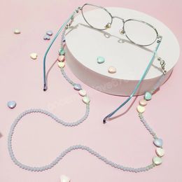 Cadena con forma de corazón de amor para mujer, cadena para gafas, cordones de correa, gafas de sol informales, accesorios para el cuello