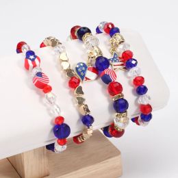 Love Heart Star -vorm hanger kralen armband boho -stijl meerlagige kleurrijke hand sieraden decor onafhankelijkheidsdag decoratie