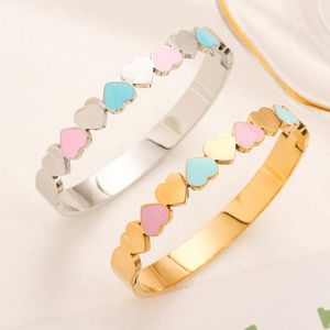 Love Heart Wedding Bangle Gold Silver Rosegold Titanium Steel Bracelet Bangle met geschenkdoos