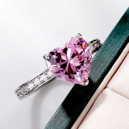 Love Heart Zirkon Diamond Rings Solitaire trouwring voor vrouwen Girl Lover VanLine's Gift