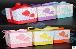 Love Hearts Wedding Candy Box Mariage Charme Charme Favoule Candy Boxes Party Gift Gift Hold Sac avec ruban6193815