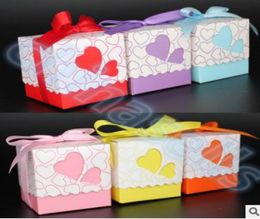 Love Hearts Wedding Candy Box Huwelijk Charm Shower Favor candyboxen Wedding Party Gift Hold Bag With Ribbon7312836