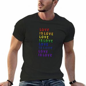 Love is Love Camiseta Ropa hippie Aficionados a los deportes Tops de verano Camisas de entrenamiento lisas para hombres r2XC #