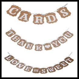 Liefde is zoet, dank u, kaarten papier garland banner bruiloft banner feest decoratie