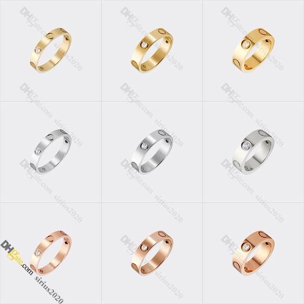 Love Jewelry for Women Designer Diamond Ring Titanium Steel-Gold-plaqué jamais décoloré non allergique, or / sier / rose Gold, magasin / 21491608