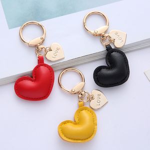 Amour Porte-clés Titulaire Clés De Voiture Anneaux Porte-clés Fobs PU Cuir Pendentif Coeur Porte-clés Bijoux Accessoires pour Hommes Amoureux Sac Charmes Or Femmes Cadeaux