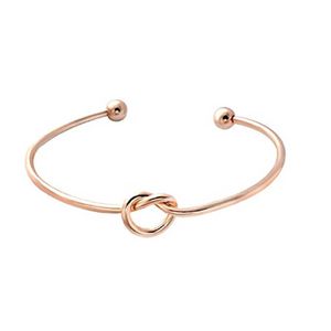 Love Noué Bracelet Femmes Style Européen et Américain Ouvert Rose Or Acier Couleur Bijoux Peut Être Ajusté Pour Montrer All-match Q0719