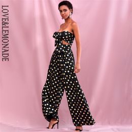 Love Lemonade Sexy Golden Dot Two-Pieces High Taille Chiffon Set LM6473-3 210302