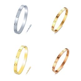 Amour luxueux bijoux bracelet épais titane acier lettre argent plaqué diamants lettres tiktok à la mode bracelets tournevis designer mens bracelet E23