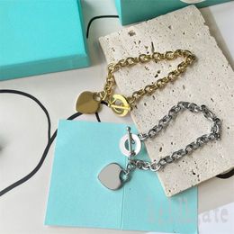 Love Luxury ketting vergulde gouden armbanden voor vrouwen trendy tiktok hart tag hiphop hanger elegante ontwerper homme pure kleur delicate bedel armband zb009 e23