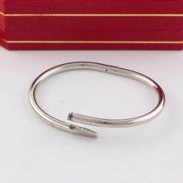 LOVE Nail Designer Bangles pour femmes hommes en acier inoxydable Allaid Pulsera Pulseras Gold Sier Rose Bijoux Diamond Bracelet