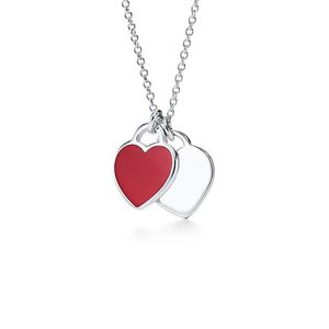 love necklace bijoux de créateurs Collier en acier inoxydable exquis double coeur mini pendentif collier de mode starter collier de mode bijoux pour femmes