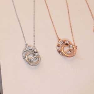 LIEFDE ketting voor vrouwen designer diamant fijn zilver T0P kwaliteit hoogste tegenkwaliteit kristal klassieke stijl sieraden premium geschenken met doos 002