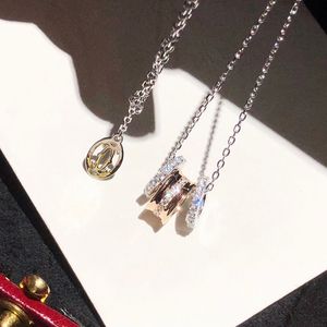 LIEFDE ketting voor vrouwen designer diamant fijn zilver Verguld 18K T0P kwaliteit 925 zilver kristal mode Europese maat cadeau voor vriendin met doos 012